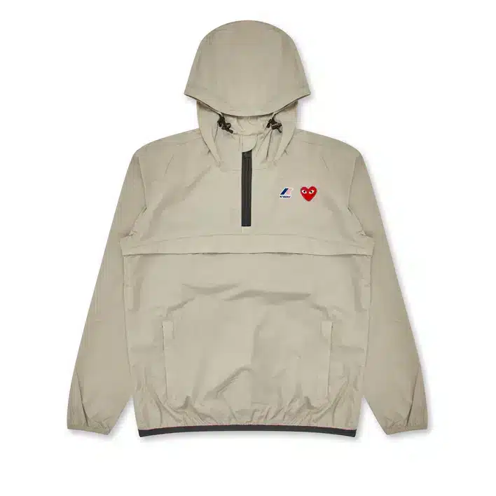 CDG X K-Way Half Zip Beige Jacket CDG X K-Way Half Zip Beige Jacket