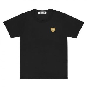 PLAY BASIC GOLD EMBLEM BLACK T-SHIRT