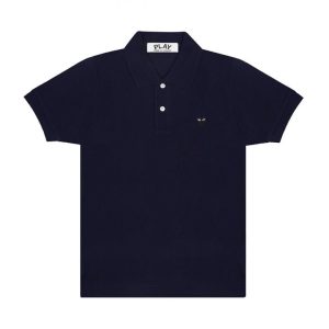 PLAY SMALL BLACK EMBLEM POLO T-SHIRT