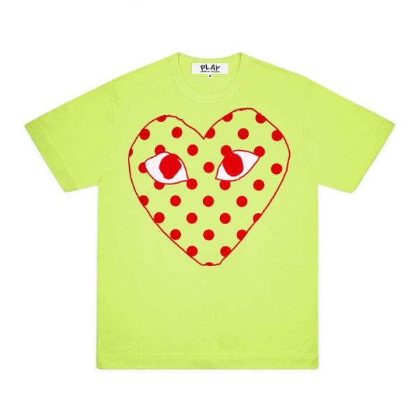 PLAY RED SPOTTED HEART SCREENPRINT SPRING T-SHIRT PLAY RED SPOTTED HEART SCREENPRINT SPRING T-SHIRT
