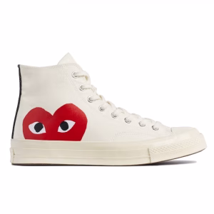 CDG Converse Play Big Heart High Top White Edition